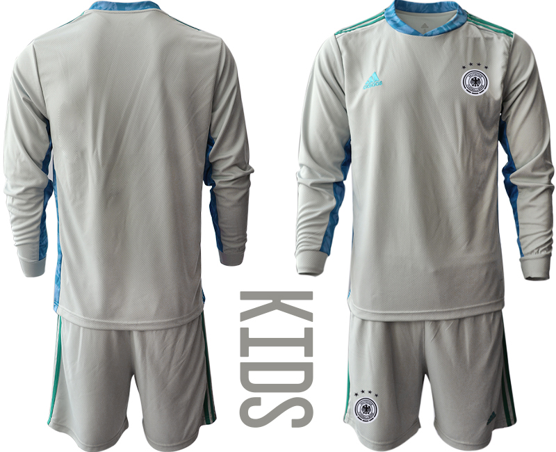 Youth 2021 European Cup Germany grey Long sleeve goalkeeper Soccer Jersey